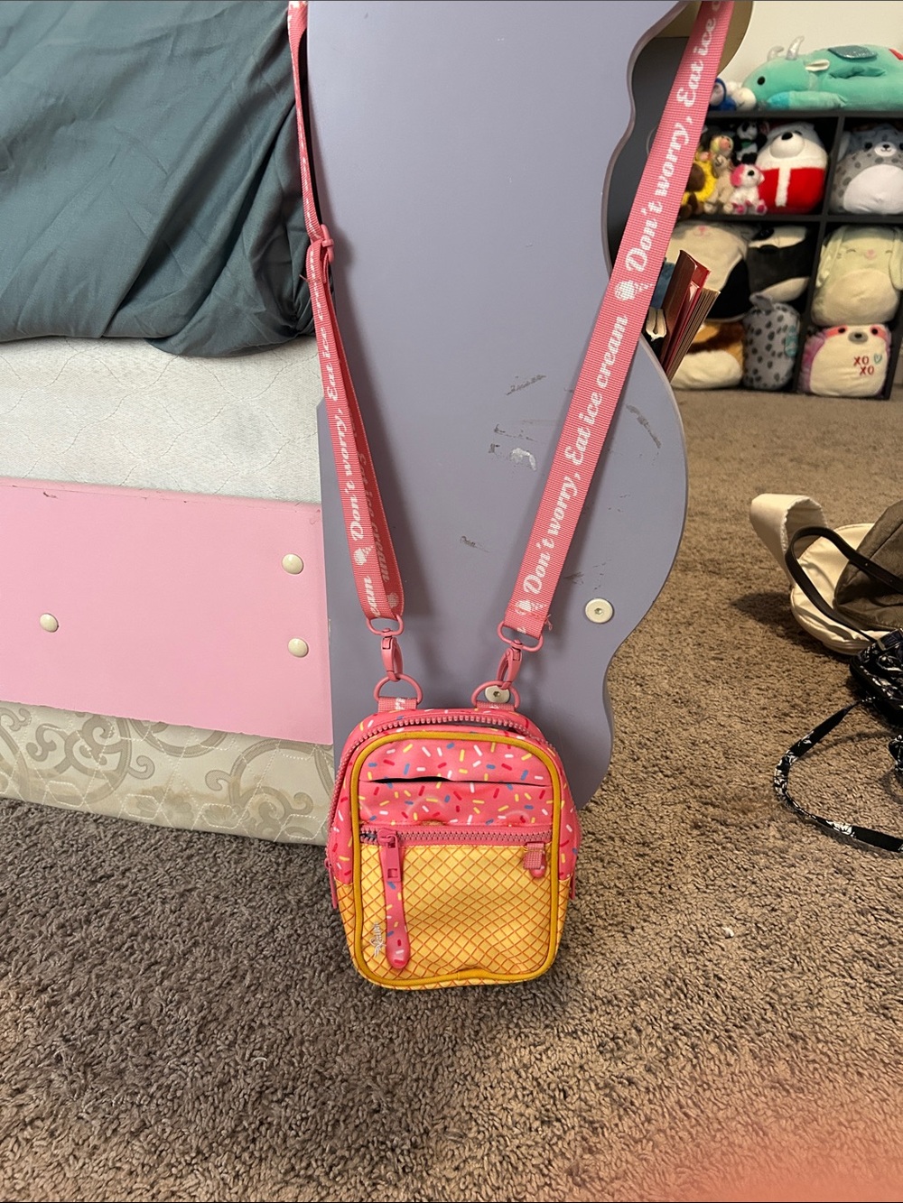 Justice Pink and Yellow Sprinkle Mini Crossbody